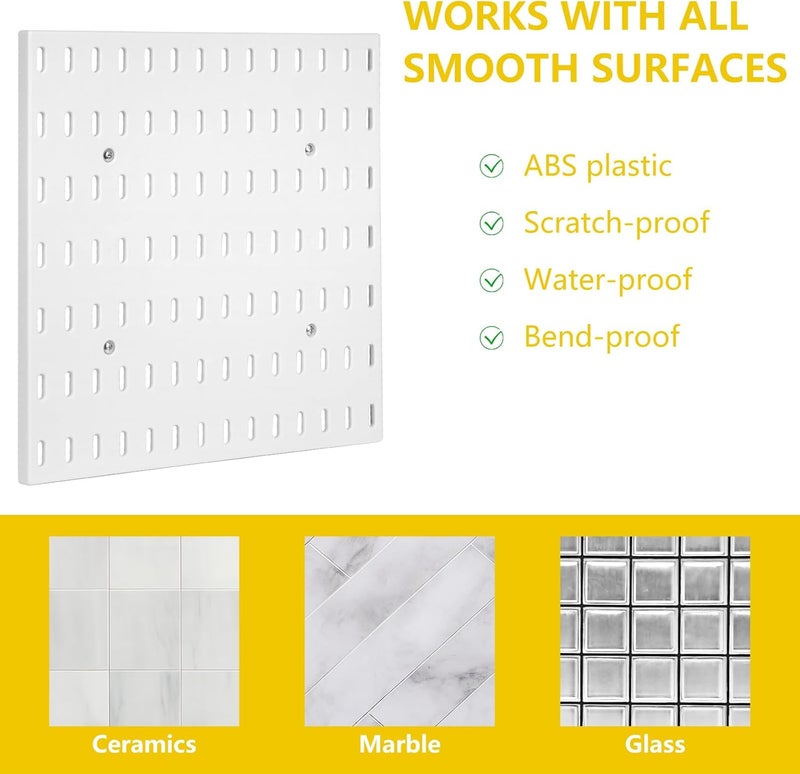 VIGIND Pegboard Combination kit, 4 Pegboards and 12 Accessories Modular Hanging for Wall Organizer,Suitable for Wall Storage,Crafts Organization,Decorative Display,11''x11'' Each - Image 4